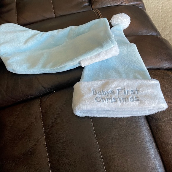 Baby’s First Christmas- Santa Hat & Stocking Set - Picture 2 of 4